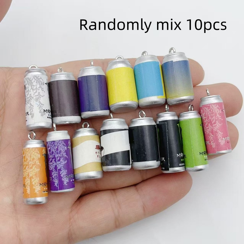 Resin Craft Projects - 10 Stück Mini-Simulations-Getränkedosen-Harzanhänger, bunte Nachbildungen von